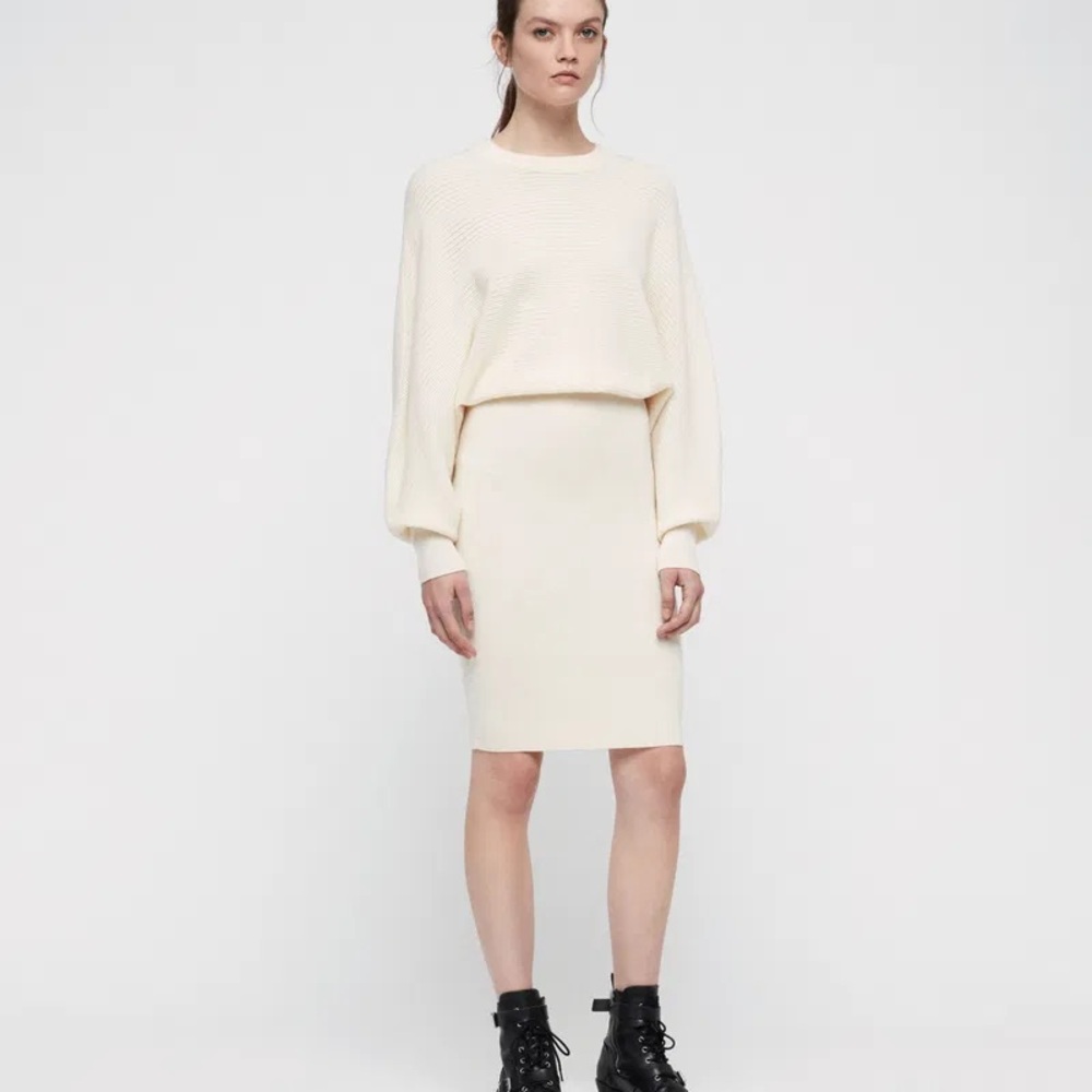 All Saints Gene Knit Dress - cream